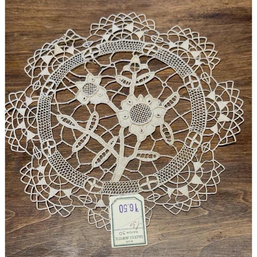 2 X Vintage Antique Pieces / Doilies Made In France New Tag